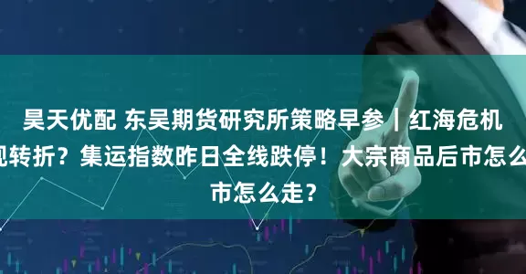 昊天优配 东吴期货研究所策略早参｜红海危机出现转折？集运指数昨日全线跌停！大宗商品后市怎么走？